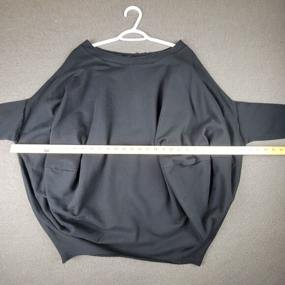 Planet by Lauren G OS Black Raw Hem Art to Wear Sweatshirt 994 - Picture 9 of 11